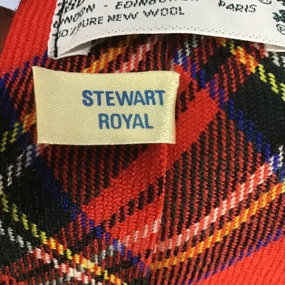 The Scotch House Wool Stewart Royal Tartan Plaid Tie - Picture 3 of 6